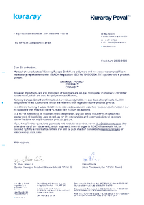 REACH info letter Kuraray Poval™, Exceval™, Elvanol™