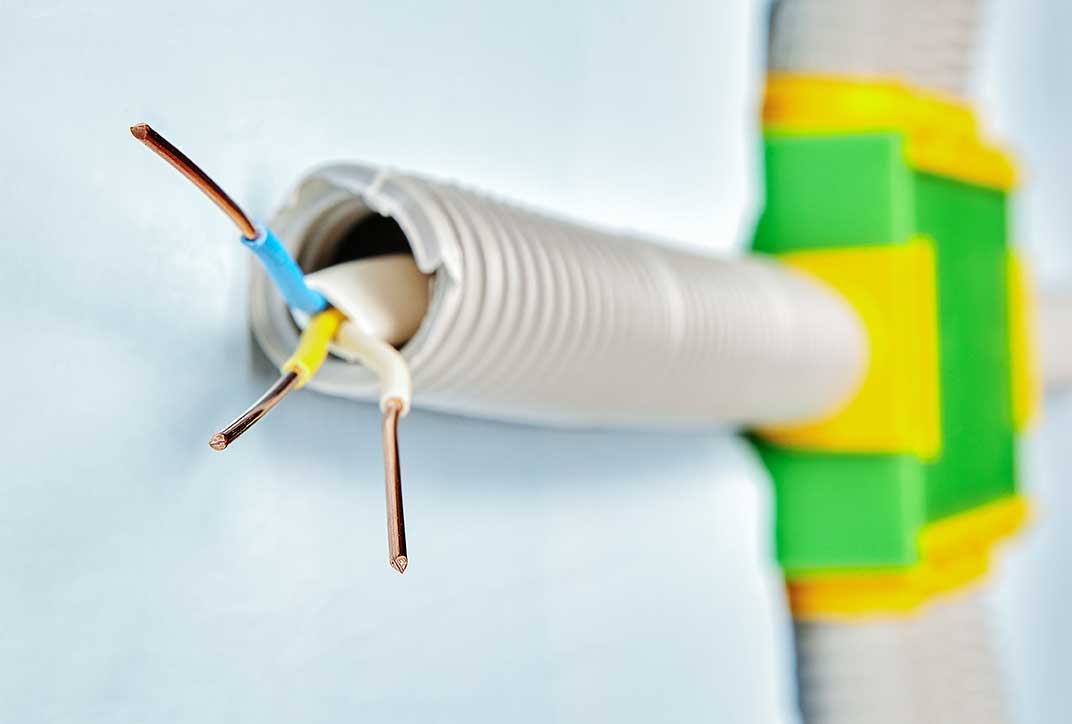 electrical wiring in plastic conduit